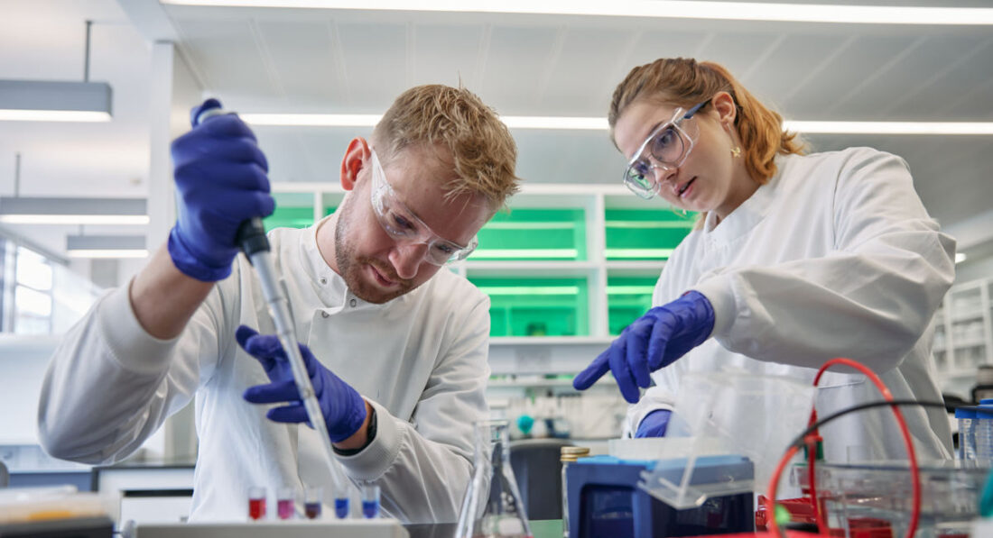 Students working in the lab