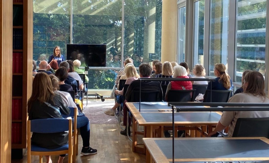 Presentation being given in the Dunn School's library 